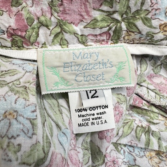 Vintage Mary Elizabeths Closet Pleated Floral Maxi Skirt 12 (27" Waist) Cottage - Picture 7 of 9